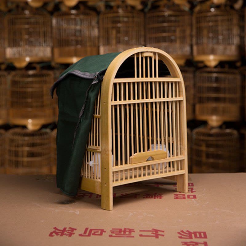 竹鸡笼空笼竹鸡笼鸟笼配件全套竹制手工鸟笼上漆加密媒笼养笼竹鸡鸟笼子