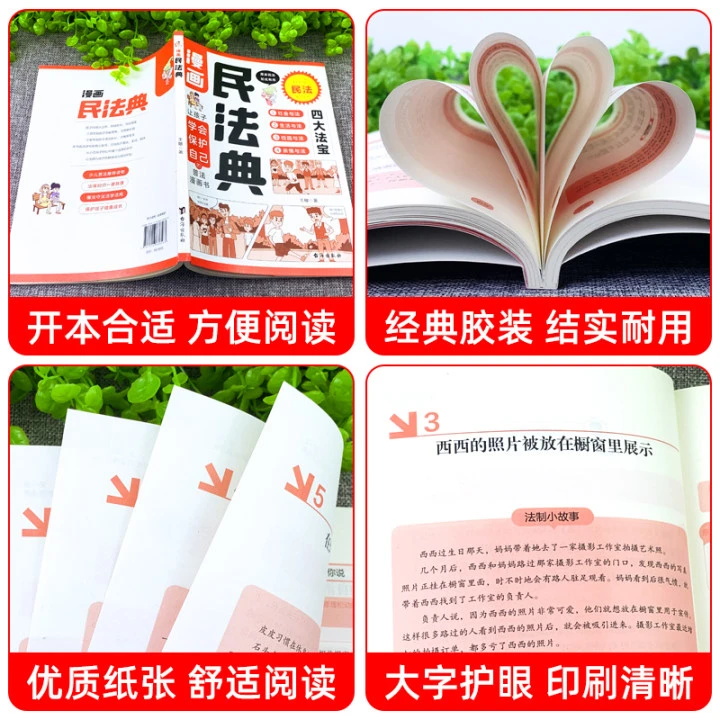 漫画民法典 [正版]漫画版民法典小学生课外阅读书籍让孩子学会保护自己儿童法律启蒙书普法漫画书教孩子学法守法懂法用法青少年高清大图