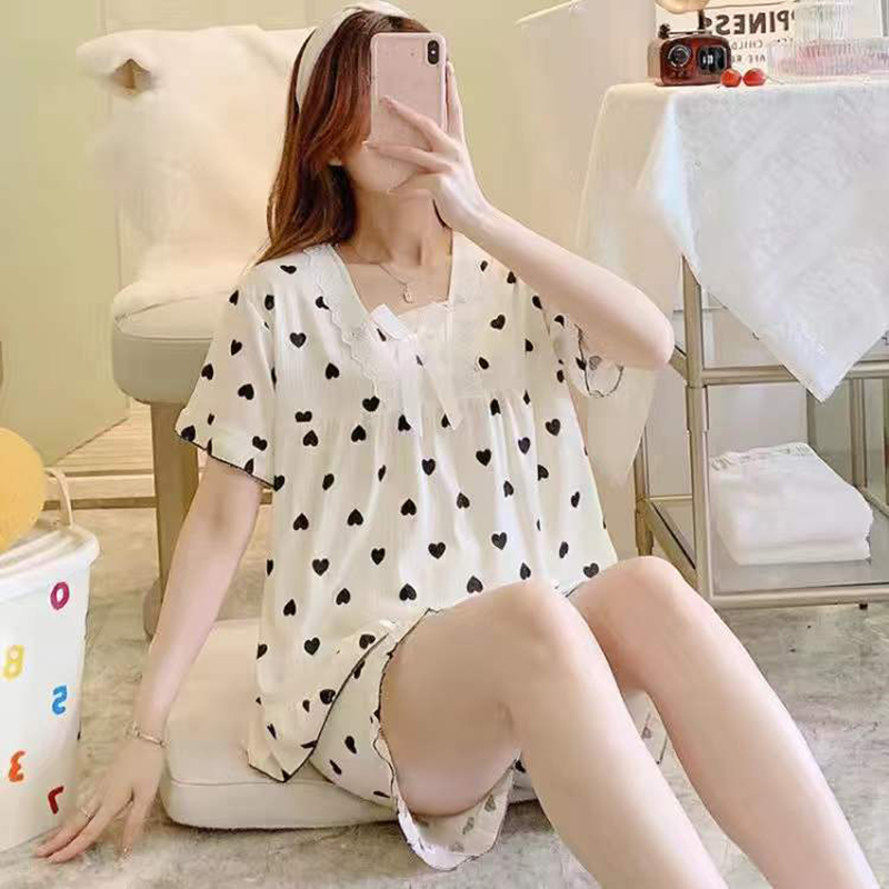 睡衣女夏季新款短袖短裤韩版甜美公主风学生可爱两件套睡衣家居服莎丞
