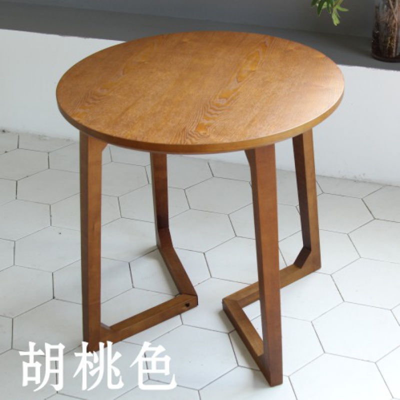 甜品奶茶店桌椅组合简约休闲休息区蛋糕店咖啡西餐厅洽谈卡座沙发 胡桃色圆桌官方标配