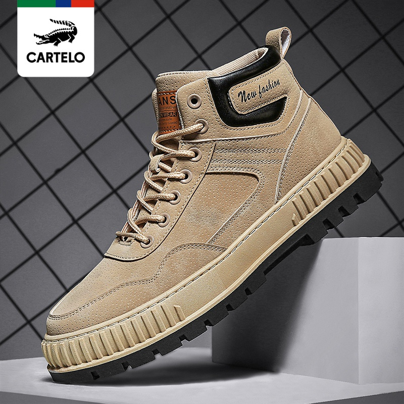 线下专柜同款卡帝乐鳄鱼cartelo新款时尚高帮马丁鞋靴休闲鞋男鞋板鞋