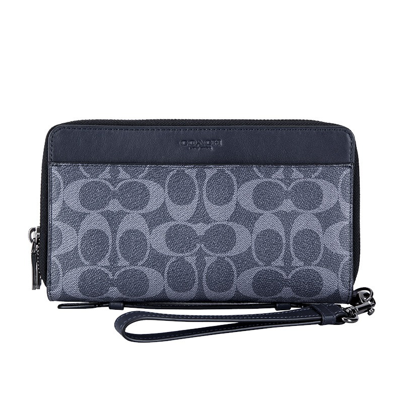 蔻驰 Coach 男士手拿包f Qbden Coach 蔻驰奢侈品欧美时尚商务男士手拿包 藏青logo款pvc大号手包钱包 价格图片品牌报价 苏宁易购蔻驰 Coach 箱包苏宁自营店