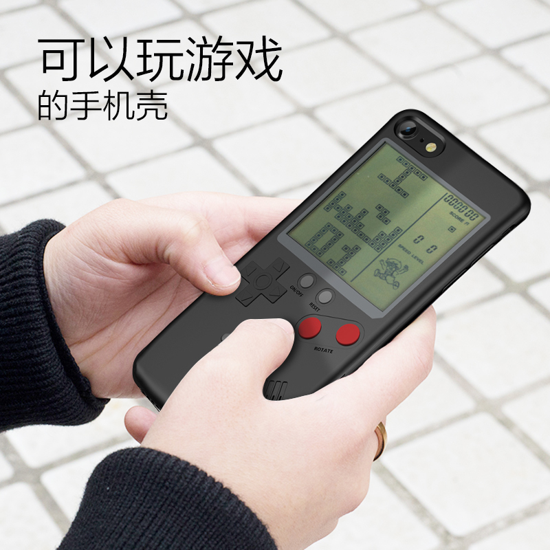 游戏机手机壳苹果7抖音同款iphone6/7/8plus iphonex俄罗斯方块6sp减压苹果X【红色】游戏手机壳