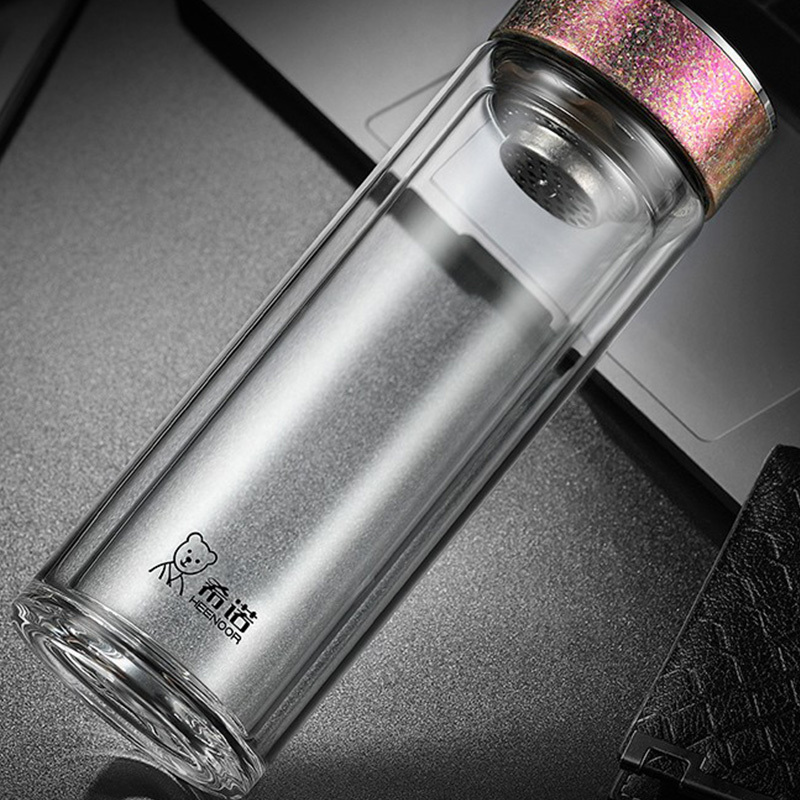 希诺玻璃杯250ml密封防漏户外便携XN-T601(颜色随机)高清大图