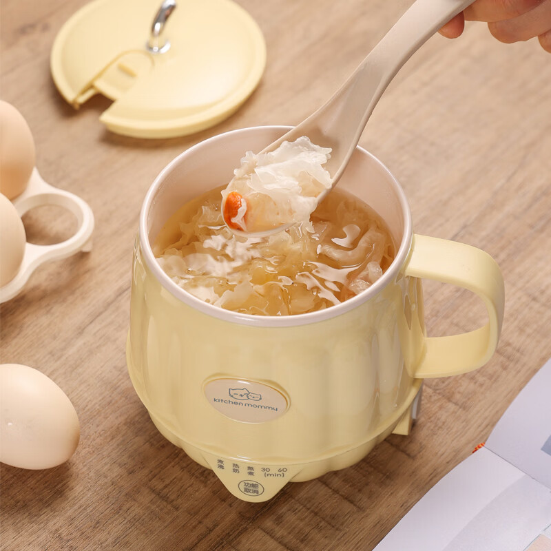 厨创妈咪(kitchen mommy)小巧轻便杯锅两用电煮杯电水壶 浅黄色0.5L KT-DZ-5006高清大图