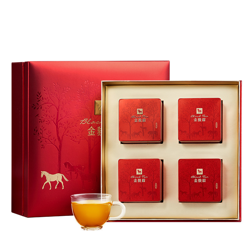 八马茶叶 金索红系列1000 武夷金骏眉红茶 礼盒装160g