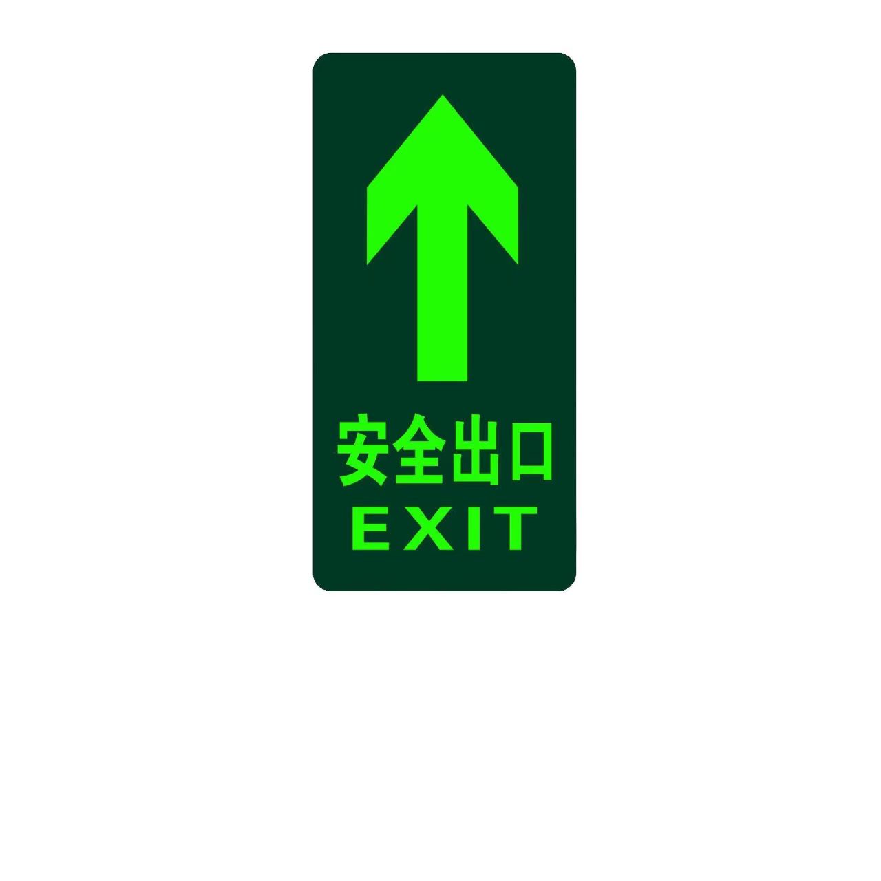迅乘 ADT1 直行指示牌 夜光标识墙贴 29*14.5cm1张 绿色高清大图
