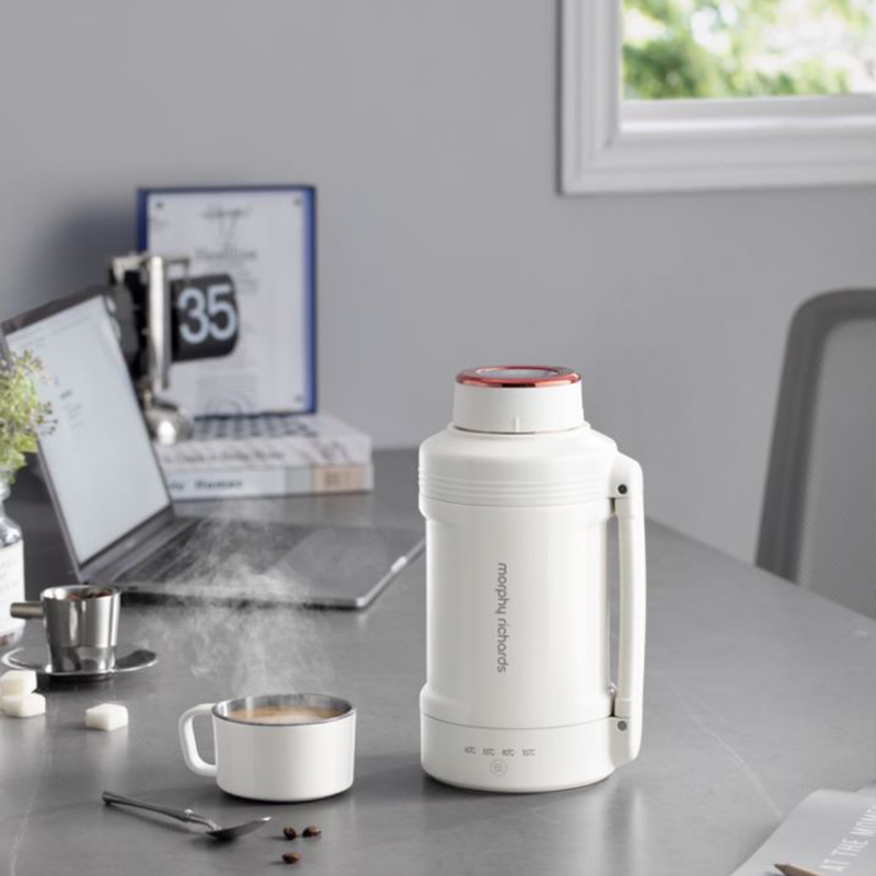 摩飞电器(MORPHY RICHARDS)电水壶便携式烧水壶 家用双层不锈钢防烫 1L大容量 MR6061 椰奶白/台高清大图