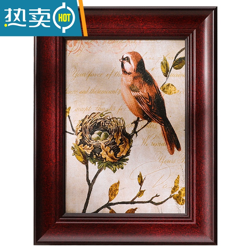 敬平美式复古6 7 8寸10寸16寸证书框挂墙相框定制摆台照片加框相册架 胡桃色 5寸[内径8.9*12.7cm]高清大图