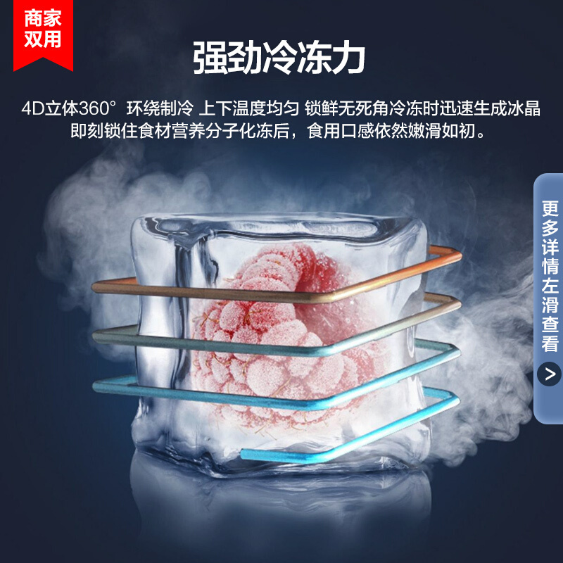 康佳(KONKA)206升 双门双温冷柜 小型家用卧式冰箱 顶开式保鲜柜 家用商用冰柜BCD-206DZP