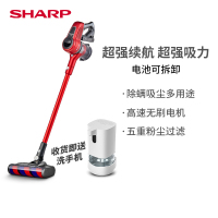 夏普(SHARP)吸尘器 家用无线手持吸尘机 大功率车家一体 小型强力静音除螨机EC-SA85W-S