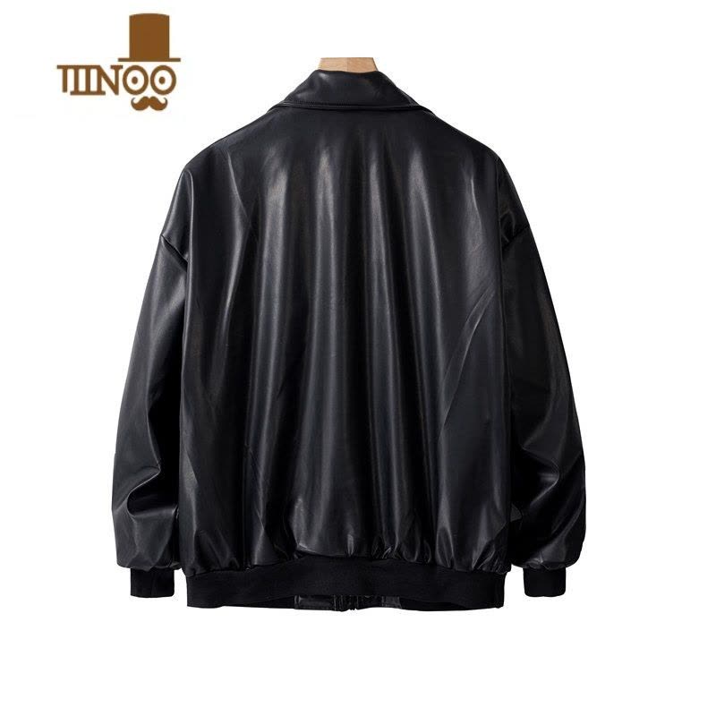 YANXU新款复古pu皮外套男潮流宽松皮衣机车服街头潮牌痞帅情侣夹克图片