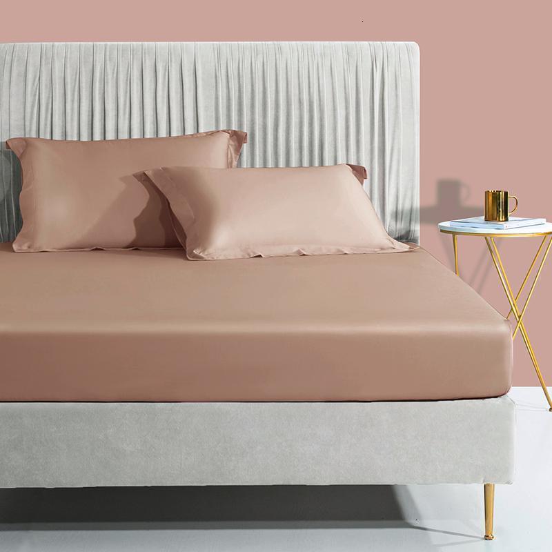 家柏饰(CORATED)60支贡缎全棉床笠单件床罩1.5米防滑保护套1.8m床垫套定制 水咖 床笠+枕套三件套：120x200cm+30cm