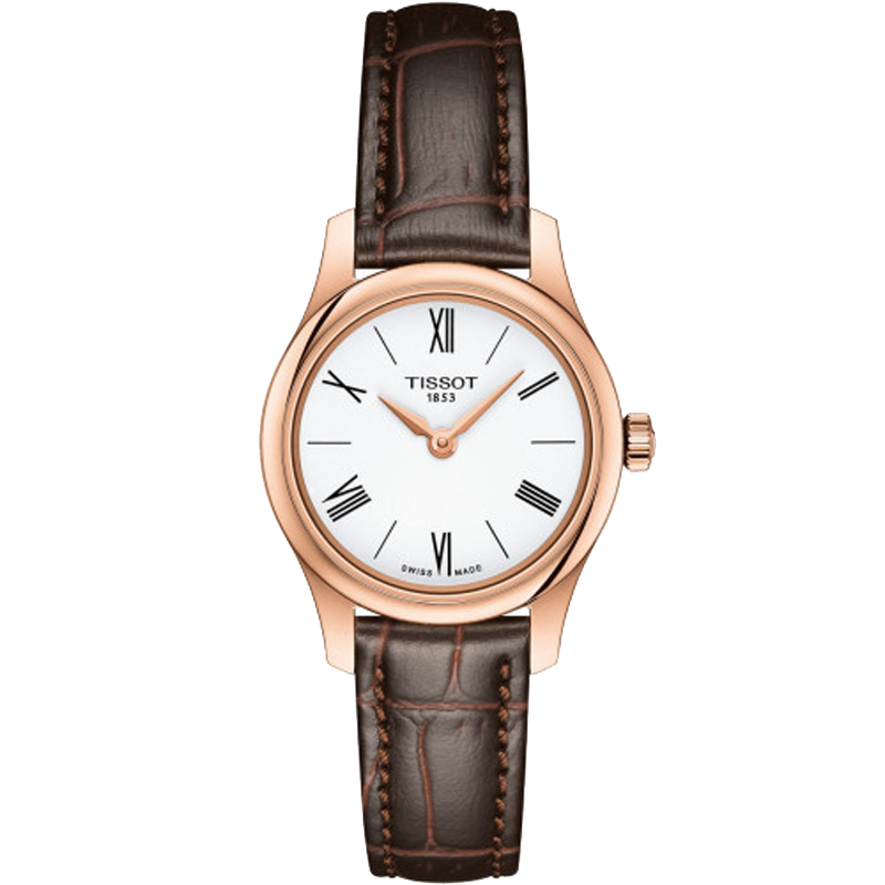 天梭 tissot 瑞士手表 俊雅系列皮带石英表女表