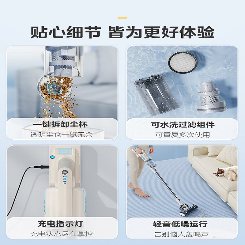 美的(Midea)无线吸尘器家用吸尘器家用宠物手持吸尘器大吸力轻量车载长续航地毯猫毛狗毛吸毛器[升级]Q2高清大图