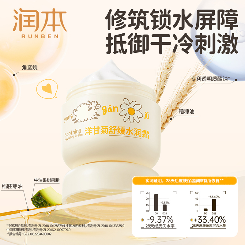 润本 洋甘菊舒缓水润霜(升级款)50g高清大图
