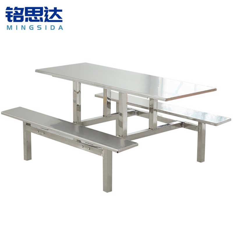 铭思达不锈钢食堂餐桌六人位套高清大图