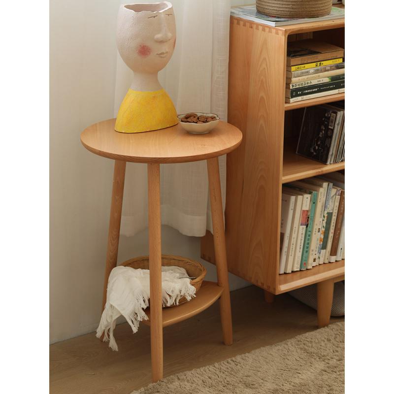 森美人沙发边几小圆茶几北欧角几简约现代实木边几客厅迷你小边桌高清大图