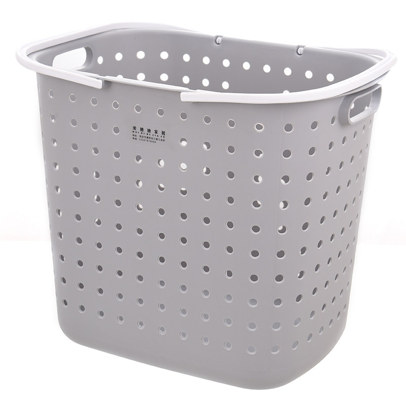脏衣篮置物架北欧洗衣篮脏衣服收纳筐塑料浴室家用多层篮框脏衣篓 单个大号-灰色
