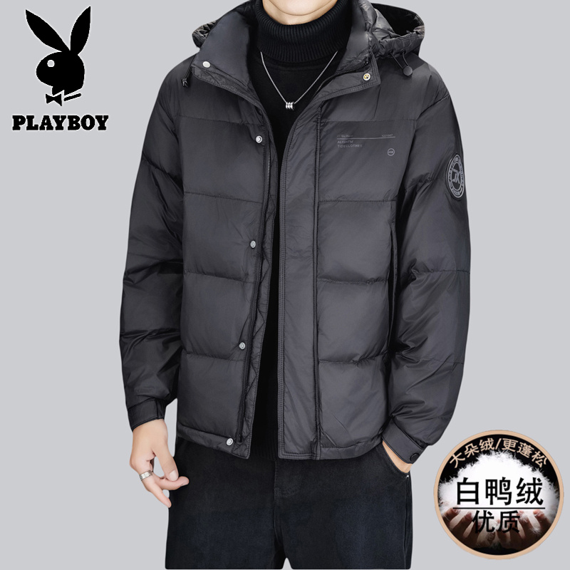 花花公子新款高品质冬季新款户外防寒服三防连帽加绒加厚羽绒服男装夹克外套_88_43高清大图