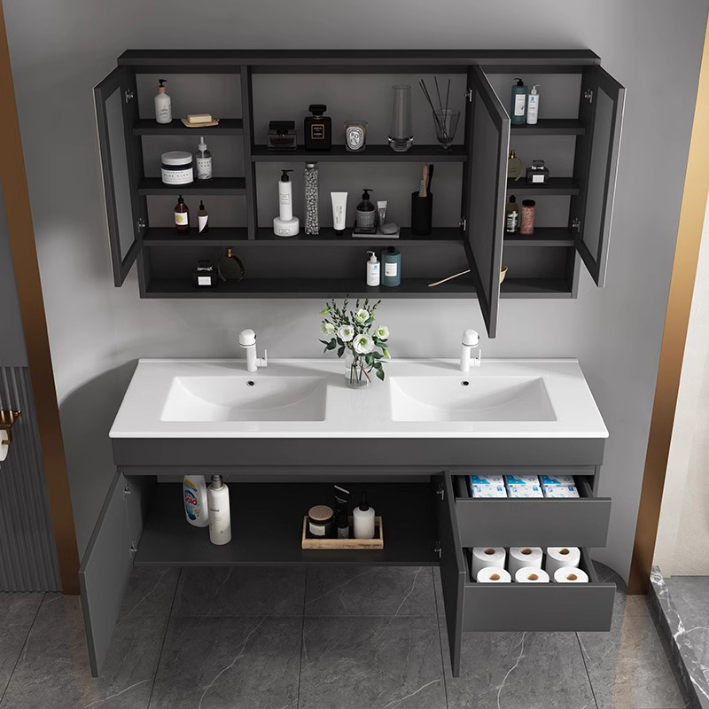 圣斯顿 镜柜 S-YC1651J 1300*465*550mm 黑+白 套高清大图