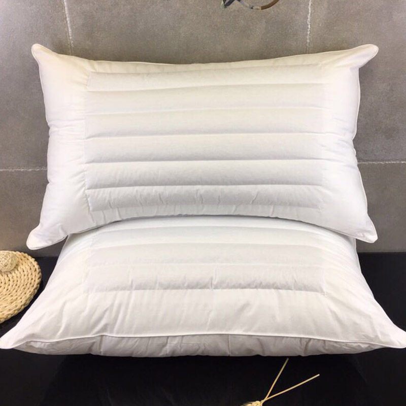 荞麦高枕头夏天凉枕全棉双人整头绗缝高弹枕芯一对装家用加厚加高