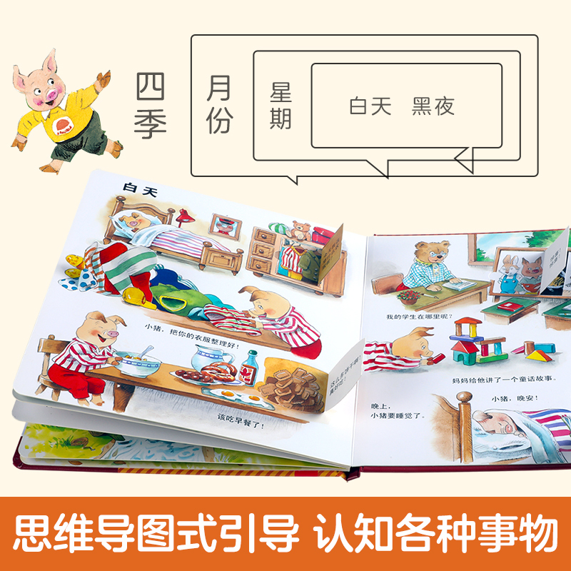 热闹城市翻翻书 [正版]幼儿启蒙早教书儿童绘本1一3岁宝宝情景认知翻翻书4册幼儿园学前阅读早教启蒙书3d立体书逻辑思维训