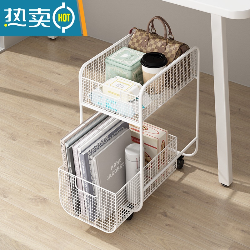 敬平办公室置物架小推车收纳柜桌下书架书包零食桌面床头工位放包器高清大图