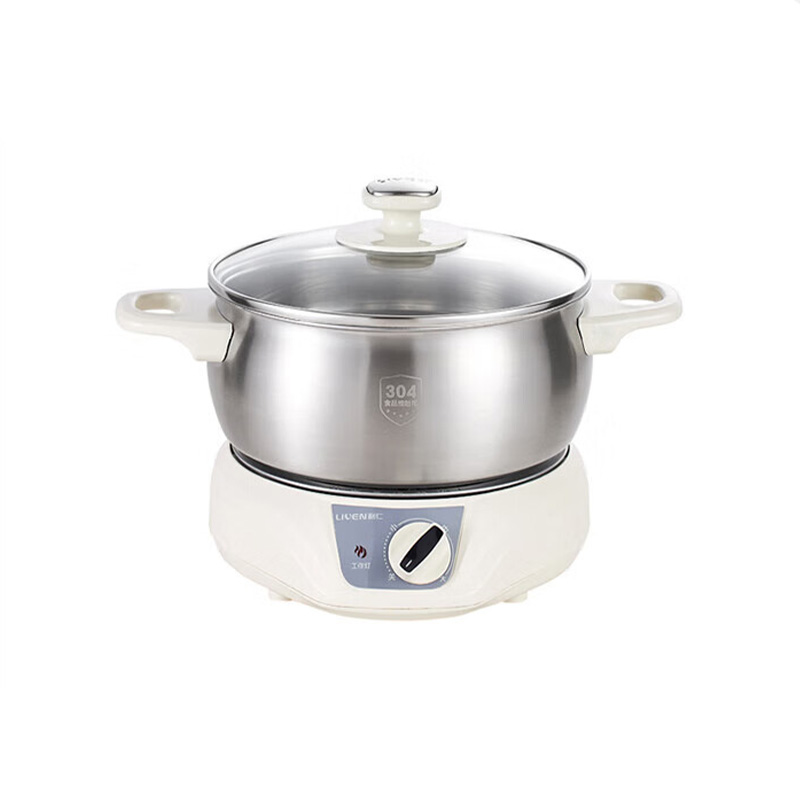利仁电火锅2L不锈钢无涂层宿舍电煮锅多功能小煮锅DHG-180F