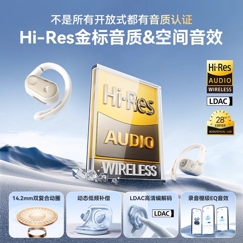 EDIFIER/漫步者Comfo CC开放式真无线蓝牙耳机不入耳运动跑步男女生挂耳式新款高清大图