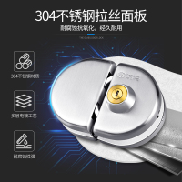 玥玛玻璃门锁双开门免开孔推拉单门锁不锈钢移门锁正品包邮