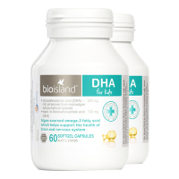 Bio island佰澳朗德婴幼儿儿童 天然海藻油DHA60粒*2瓶 孕妇可用