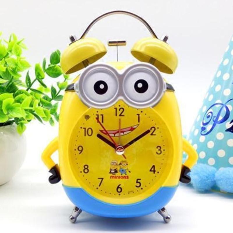 创意打铃龙猫闹钟带夜灯儿童学生个性卧室床头台钟金属静音小闹钟3301