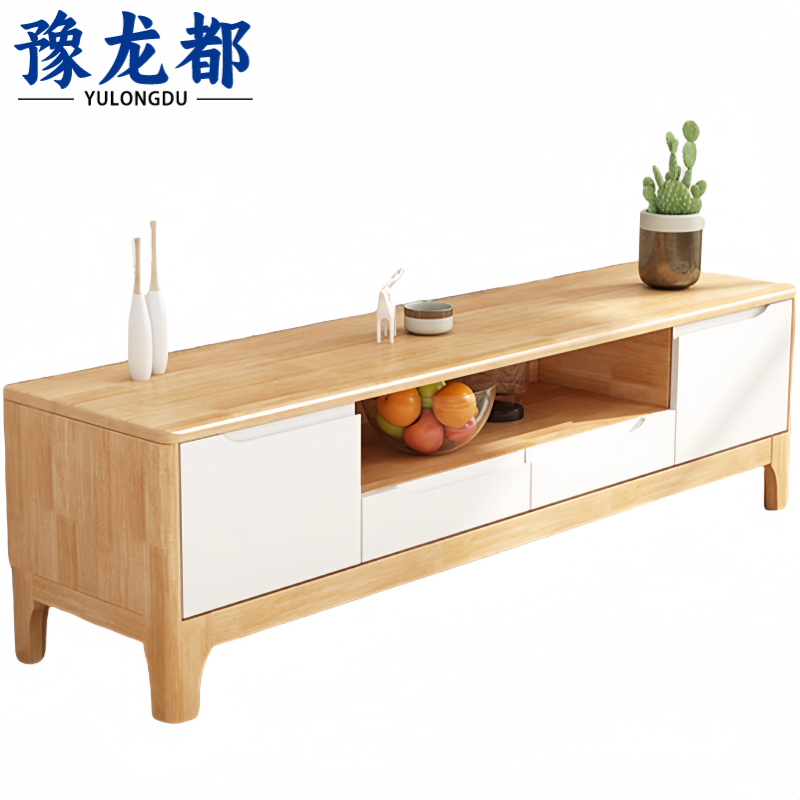 豫龙都 实木电视柜 两抽个高清大图