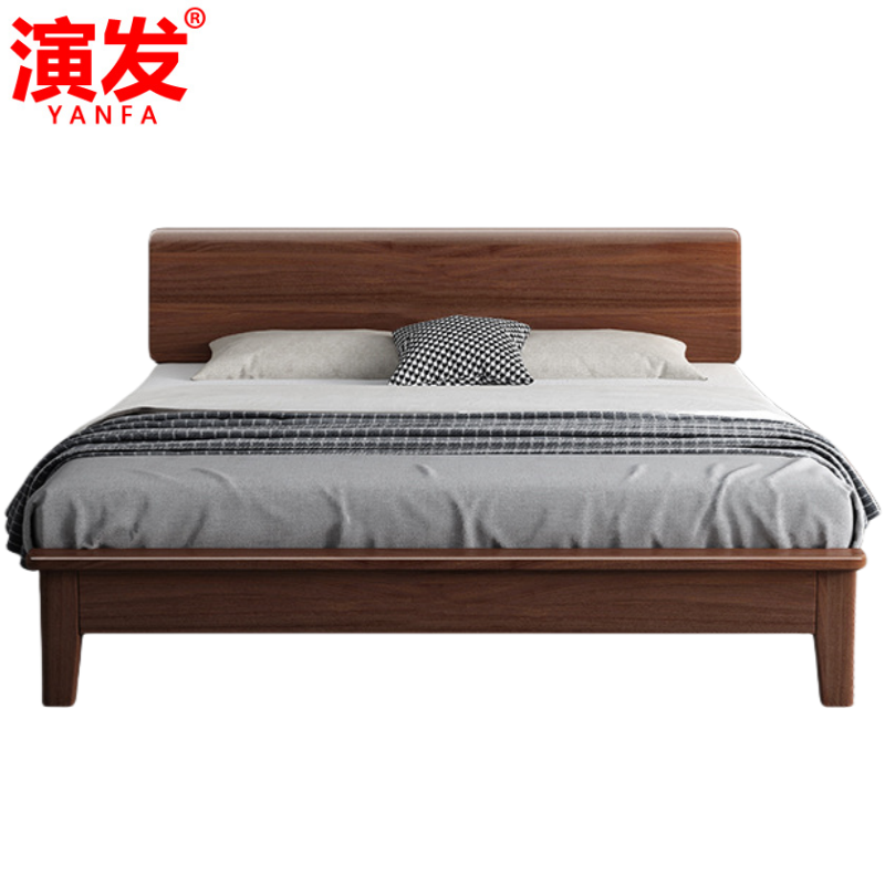 演发 实木床 150*200cm 张高清大图