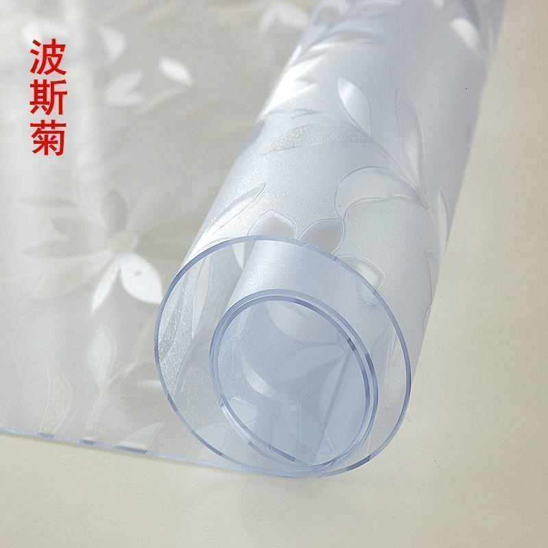美帮汇PVC 软质玻璃 磨砂水晶板透明桌布防水防油免洗餐桌垫茶几布高清大图