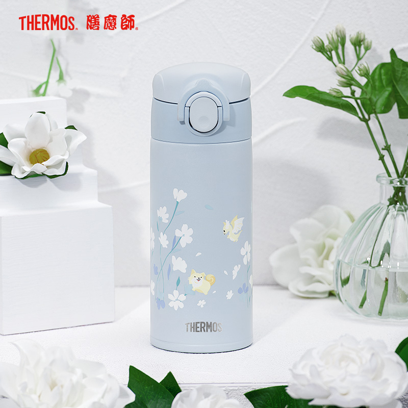 膳魔师(THERMOS)保温杯栀子花系列随手杯朱一龙同款塑料杯保温壶吸管手拎居家便携学生可爱印花不锈钢
