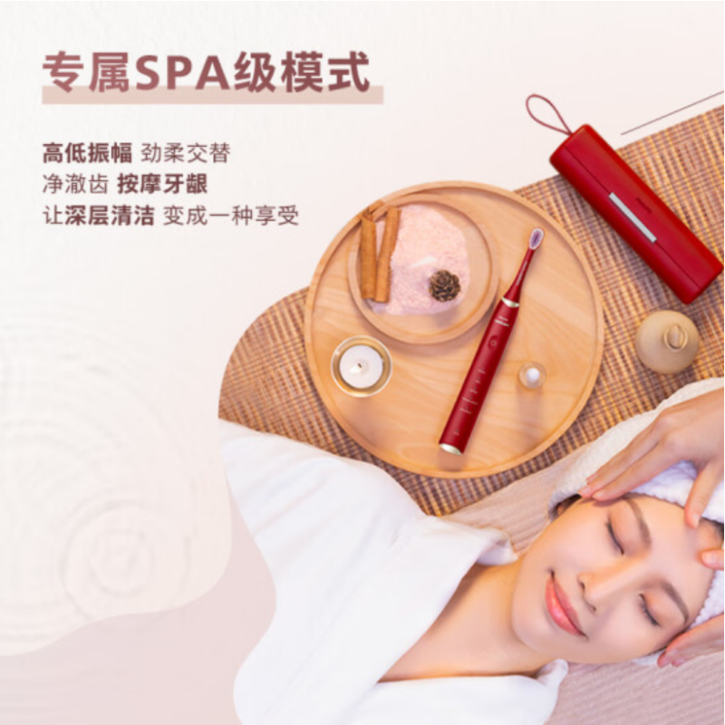 飞利浦(Philips) 电动牙刷 充电式声波震动 5种模式按摩刷头 精致旅行盒