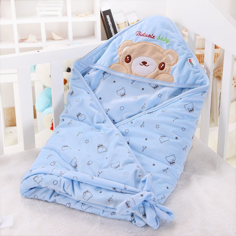 初生婴儿抱被冬季新生儿包被薄棉宝宝用品抱毯小孩春秋款包巾襁褓粉色