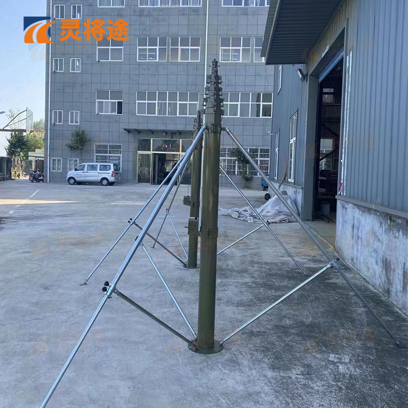 灵将途 可车载移动快装式 18米手动升降杆避雷针含三脚支架LJT-A356-SD18A高清大图
