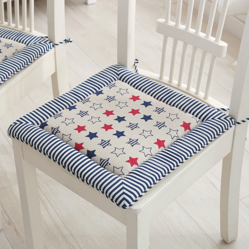 美帮汇棉麻印花加厚海绵椅垫坐垫垫子汽车座垫餐椅垫椅子座垫坐垫
