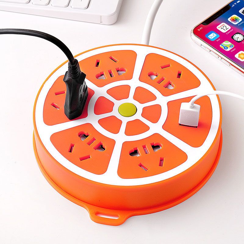 创意圆形插座排插多功能usb插排学生宿舍插线板长线插排智能插板168