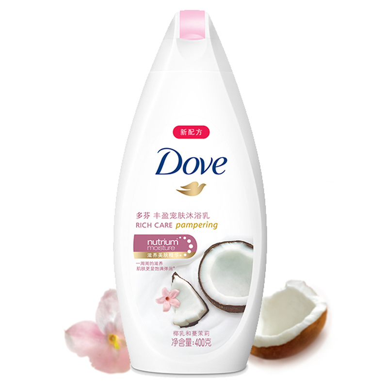 多芬(Dove)沐浴露 丰盈宠肤沐浴乳 椰乳和蔓茉莉400g【联合利华】