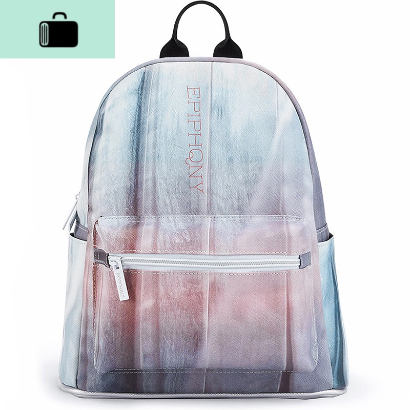 重生韩版学生2020新款小款书包小清新印花时尚大容量高中双肩包女NEWLAKE高清大图