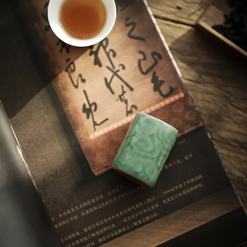 領藝 优选越窑祥云盖置青瓷紫砂壶托实用功夫茶具配件