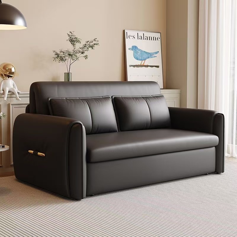 景山百岁 智能电动沙发床两用折叠防猫爪布真皮多功能卧室小户型双人伸缩床高清大图