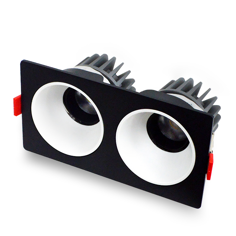 LED射灯 防眩光 嵌入式 黑架+白杯-双头15W*2白光