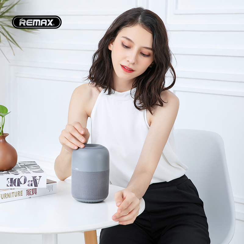REMAX 布艺桌面蓝牙音箱 灰色 无线蓝牙音箱大音量手机迷你便携式户外小型钢炮家用音响车载超重低音炮微信收钱支付语音