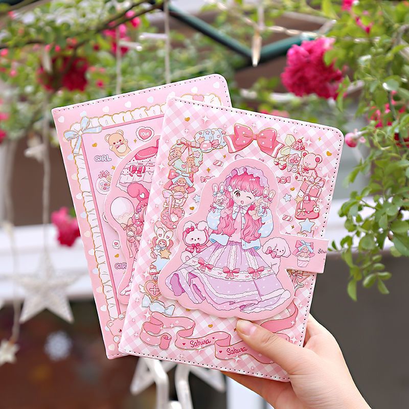 新品直营公主手帐本可爱少女心手账本网红笔记本仙女日系记事本学生磁
