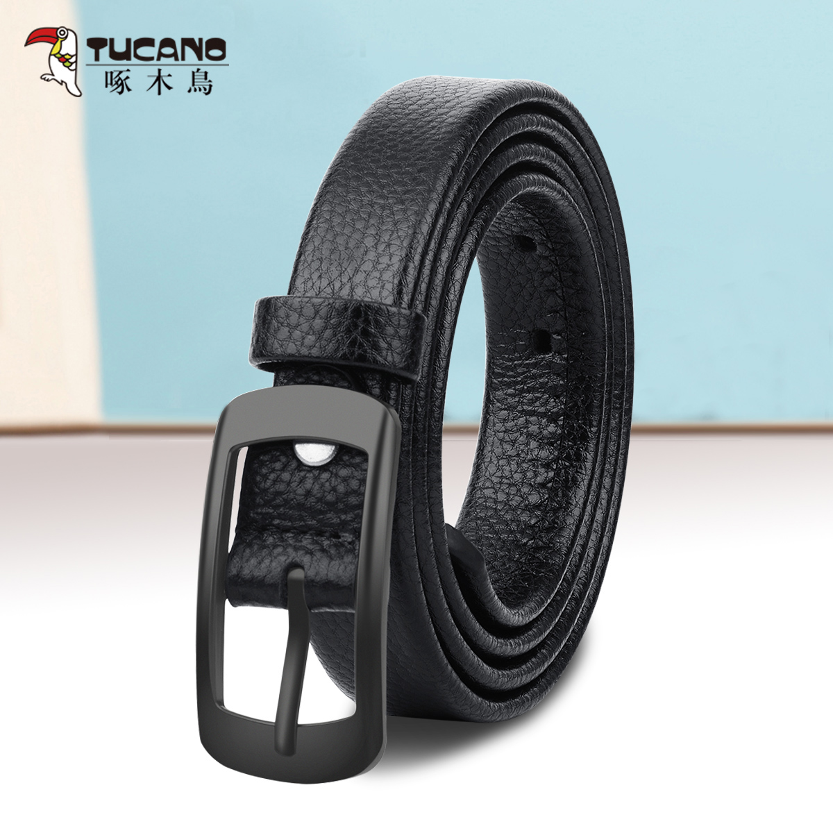 啄木鸟皮带女士真皮纯牛皮腰带女式百搭装饰时尚百搭软裤带潮i软式高清大图